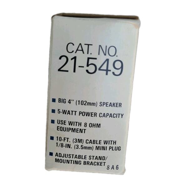 Realistic Radio Shack Radio CB Scanner Extension Speaker Cat No 21-549 Black - Picture 2 of 4